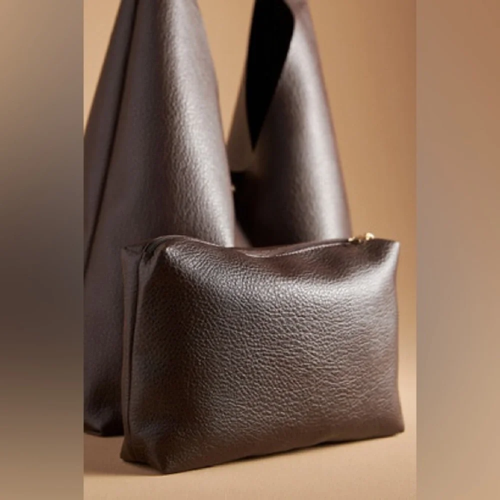 NWT Anthropologie The Love Knot Slouchy Bag The Buckle Edition Chocolate - Picture 2 of 15